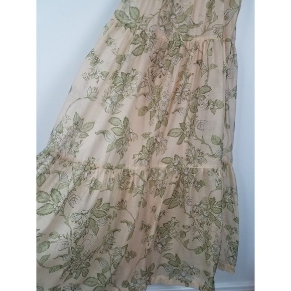 Mon Renn Women's Sz. 2 Wildflower Cut Out Tiered Chiffon Maxi Dress NWT - Picture 16 of 16